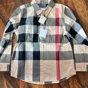 Burberry Kids Longsleeve Button Down Top NWT